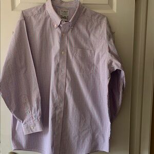 L.L. Bean Men's Red and Blue Checkered Shirt